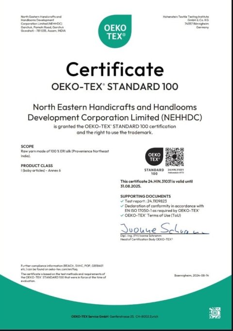 Eri Silk Achieves Global Recognition with Oeko-Tex Certification, Boosting North East India's Sustainable Textile Industry