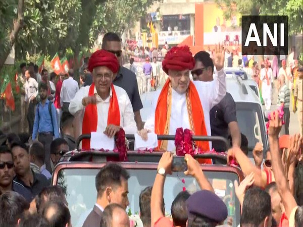 Gujarat: Amit Shah, Gujarat CM hold roadshow in Ghatlodiya