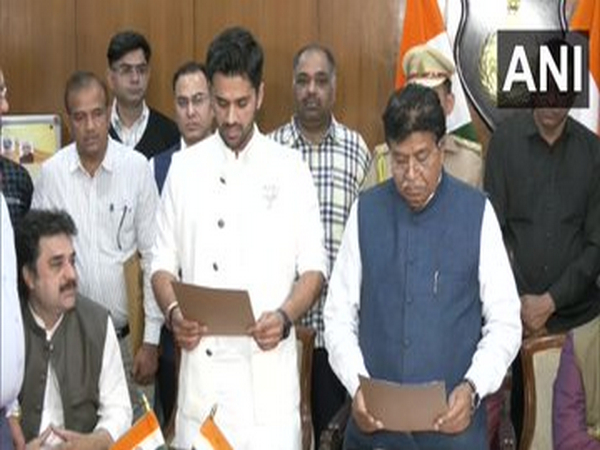 Newly elected BJP MLA Bhavya Bishnoi takes oath in Haryana Assembly