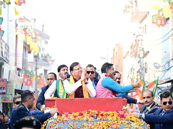 Pushkar Singh Dhami Rallies Support for BJP in Haridwar Roadshow