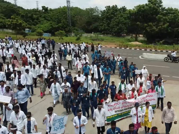 Nationwide Outrage: AIIMS Mangalagiri Protests in Response to Trainee Doctor's Tragic Death at RG Kar Medical College