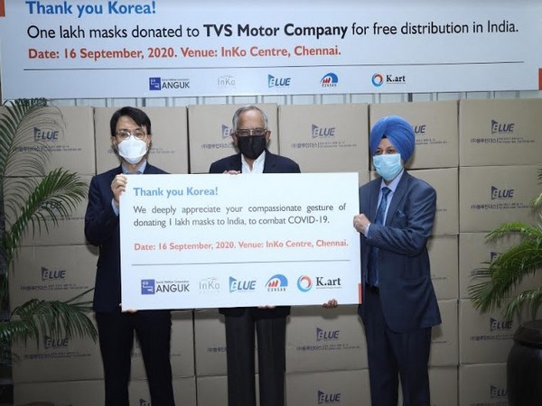 South Korea donates one lakh masks to TVS Motor Company