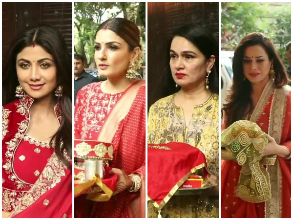 Shilpa, Raveena, Padmini, Neelam join Karwa Chauth celebration at Sonam Kapoor's residence