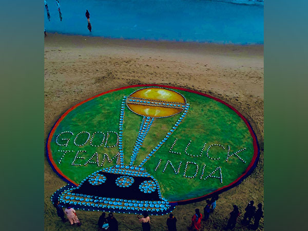 CWC 2023: Sand artist Sudarsan Pattnaik creates 56ft World Cup trophy to wish Team India for final