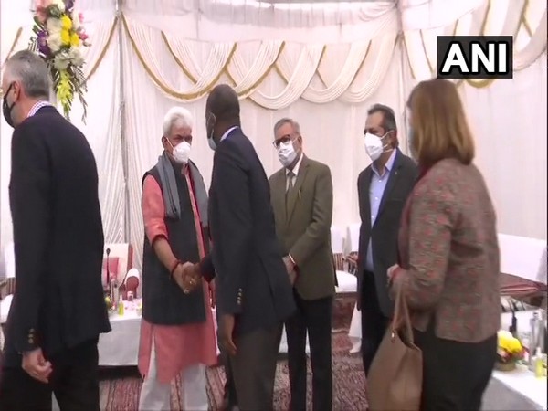 J-K: Foreign envoys meet LG Manoj Sinha at Raj Bhavan in Jammu