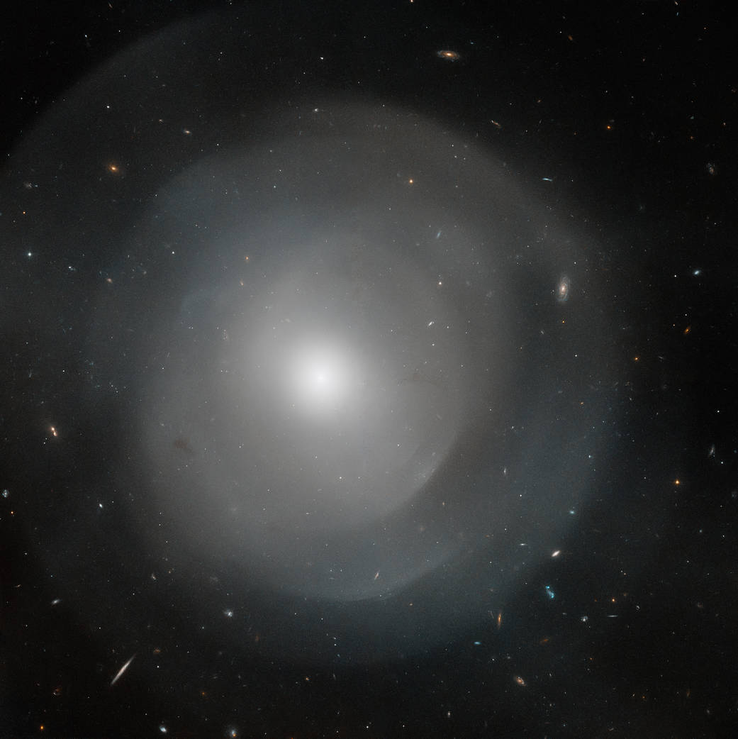 Hubble spots gigantic elliptical galaxy, 100 million light-years from Earth