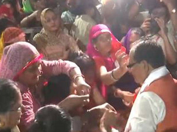 MP: Women tie Rakhi to Union Minister Shivraj Singh Chouhan in Sehore