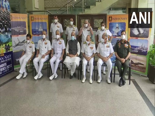 Rajnath Singh arrives at Sena Bhawan to attend 2nd edition of Indian Navy's Commanders Conference