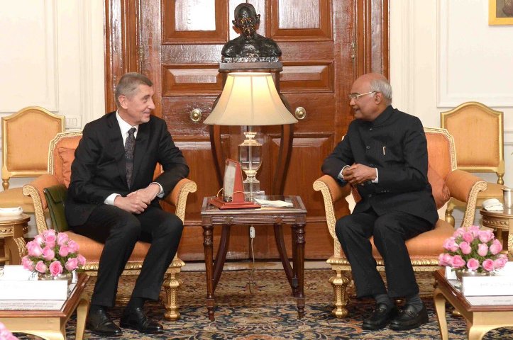 Czech Republic PM Andrej Babis calls on President Kovind at Rashtrapati Bhavan