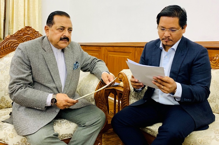 Meghalaya CM and Dr. Jitendra Singh discuss progress of different projects 
