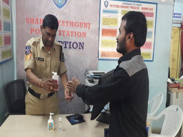 COVID-19: Hyderabad Police provides sanitizers to people visiting police stations