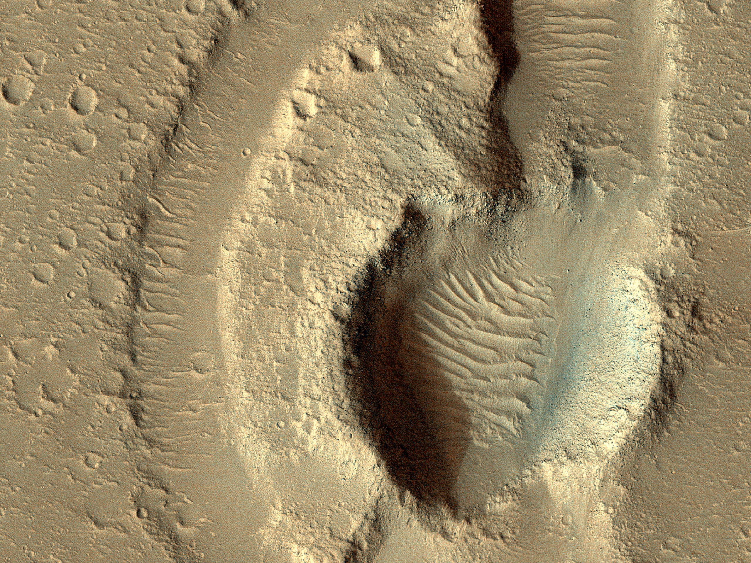 HiRISE camera captures flooded impact crater in Mars' Hebrus Valles