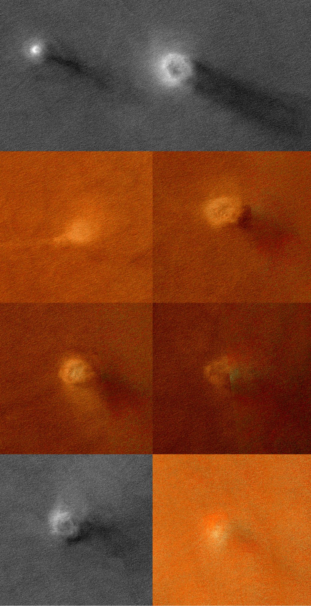 Marching dust devils on Mars: Check out this picture by HiRISE camera