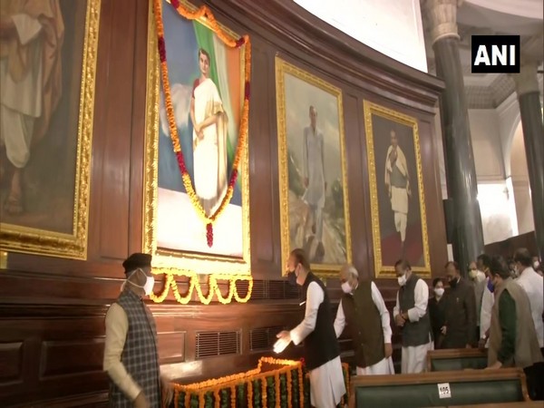 Om Birla, other parliamentarians pay floral tributes to Indira Gandhi on her birth anniversary