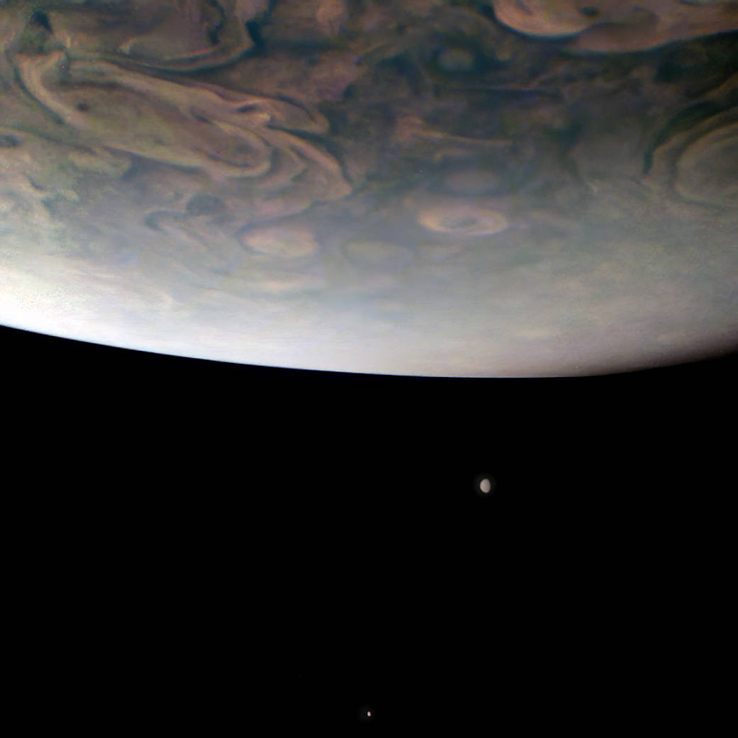NASA's Juno captures two of Jupiter’s largest moons