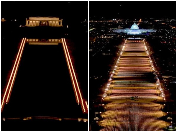 National Mall illuminated with pillars of light, 'Field of Flags' for Americans who can't attend Biden's inauguration