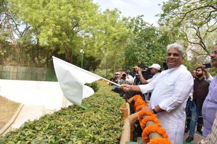 Bhupender Yadav names white tiger female cub as 'Avani' meaning earth and male cub as 'Vyom' which means universe
