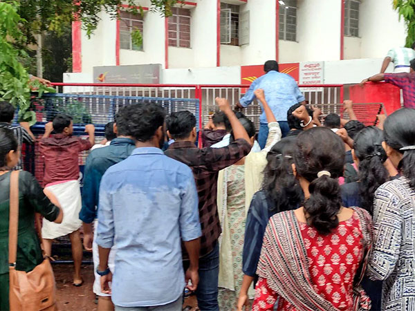 Kerala: SFI activists, students protest against cancellation of UGC NET exam in Kannur