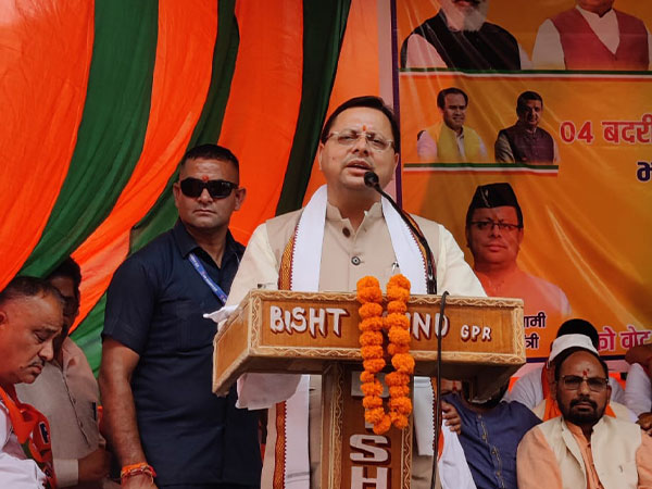 Badrinath Assembly by-election: CM Dhami participates in rally for BJP candidate