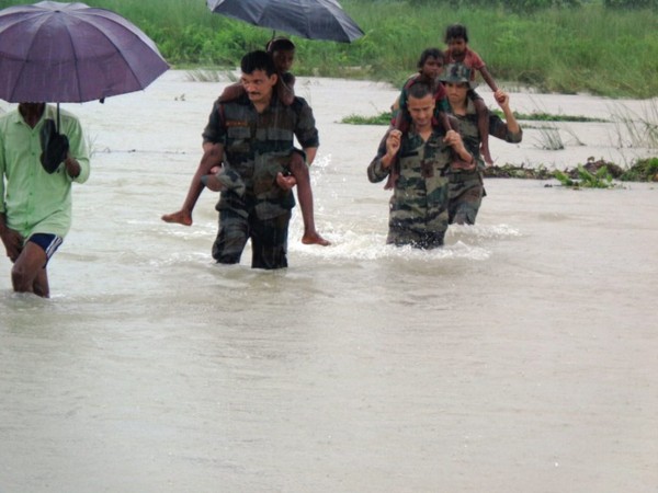 Large scale relief operation by Indian Army underway in flood hit areas of lower Assam 