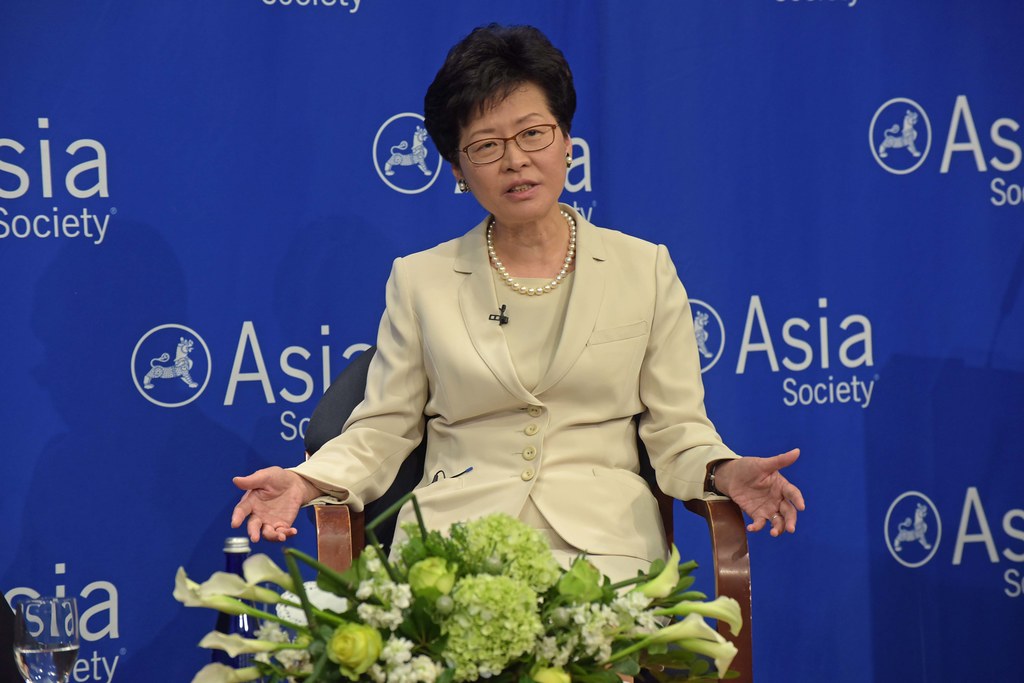 DAVOS-Lam launches Hong Kong charm drive as protests persist