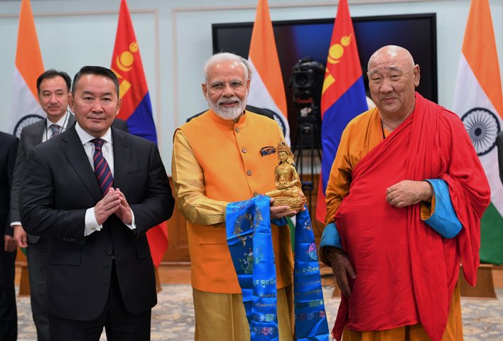 Buddha statue unveiled by PM Modi, Mongolian President symbolizes shared respect