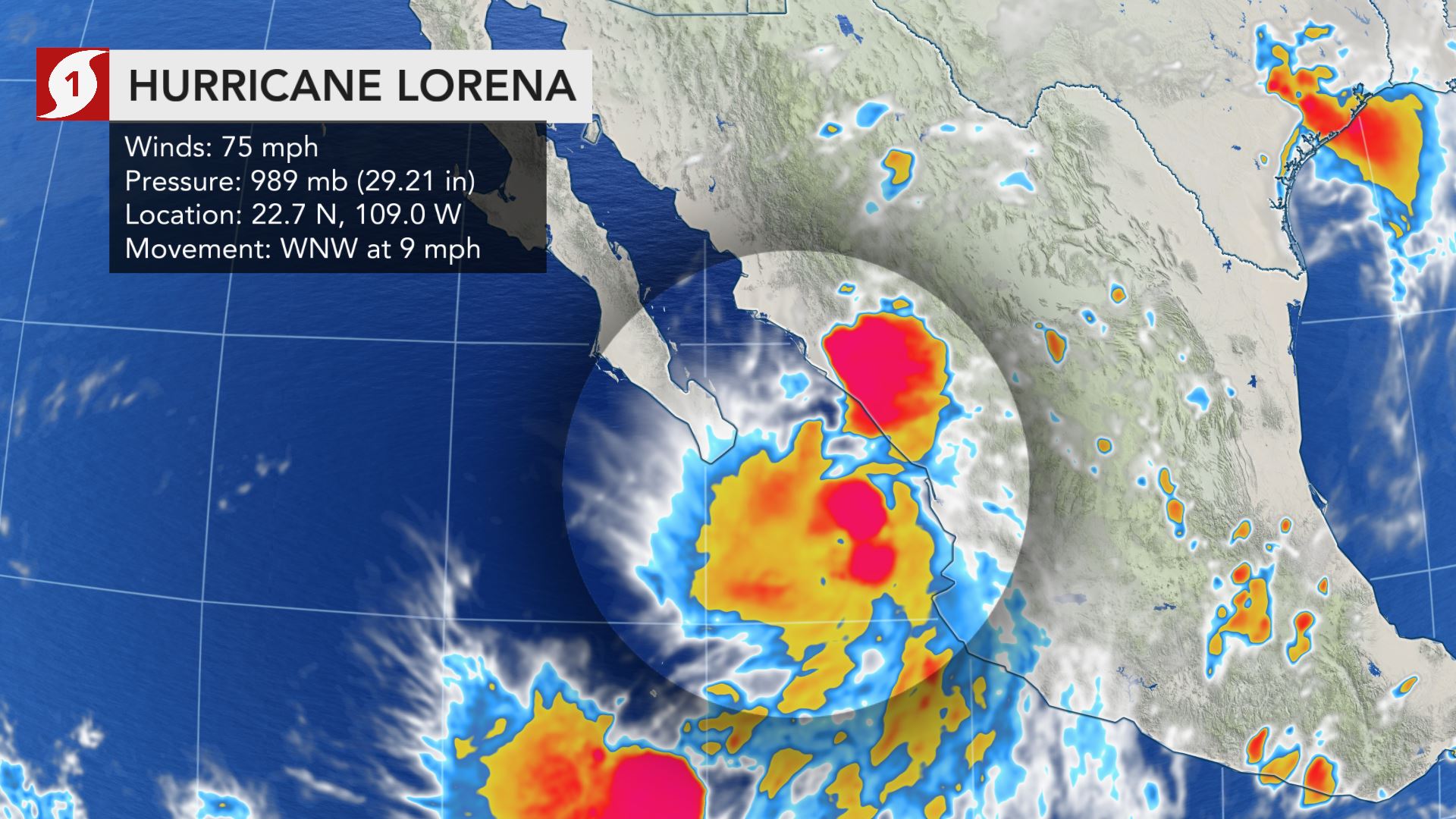 UPDATE 3-Hurricane Lorena drenches parts of Gulf of California, moves north of Mexico's Los Cabos