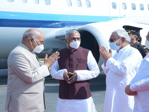 President Kovind arrives in Patna for Bihar Assembly centenary celebrations