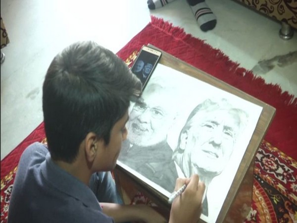 14-yr-old Gujarat boy creates sketch of PM Modi, US President Trump 