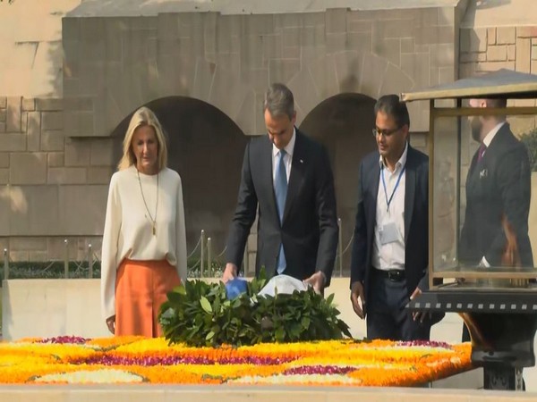 Greek PM Kyriakos Mitsotakis and his wife visit Raj Ghat, pay tribute to Mahatma Gandhi 
