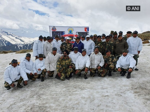 BSF troopers perform yoga at height 14,000 feet near LoC in J-K