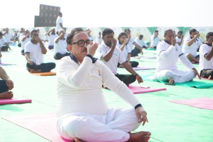 Dr. Mahendra Nath Pandey presides over Yoga Day celebrations in Puri