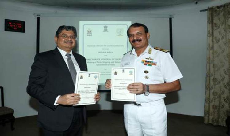 Shipping DG and Indian Navy sign MoU for transition of IN personnel to Merchant Navy
