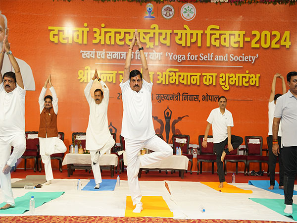 MP CM Mohan Yadav performs Yoga on International Day of Yoga at CM House, inaugurates 'Shri Anna Samvardhan Abhiyan'