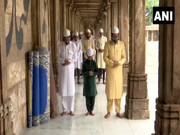 Devotees offer Namaz at Ahmedabad's Jama Masjid on Eid-ul-Zuha