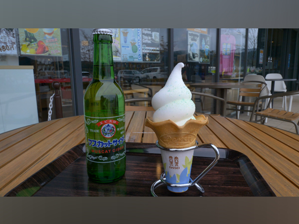 Nissei promotes soft ice cream with muscat cider in Tohoku region