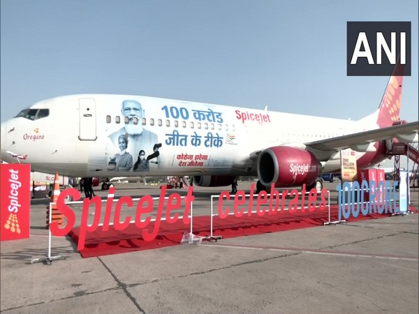 SpiceJet puts image of PM Modi, healthcare workers on aircraft to celebrate India's 100 crore vaccination milestone