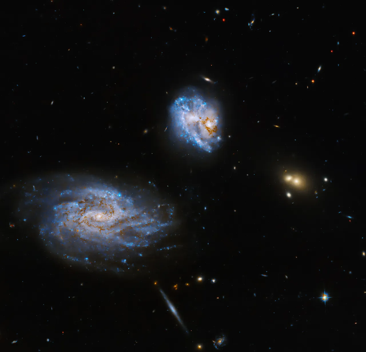 Hubble observes two interacting spiral galaxies
