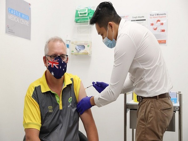 Australian PM Scott Morrison receives his first dose of COVID-19 vaccine