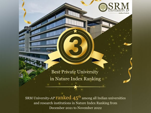 SRM University-AP ranked India's third best private university in Nature Index Ranking