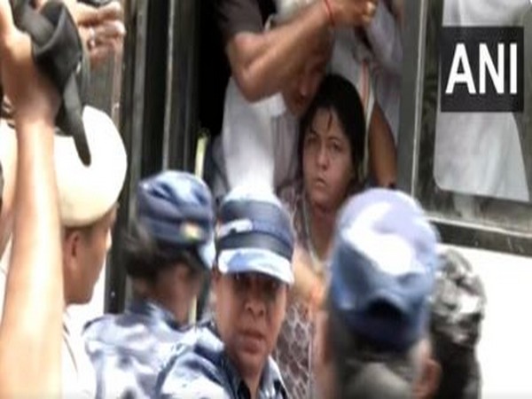 Mahila Congress President spits at police personnel during protest, caught on video