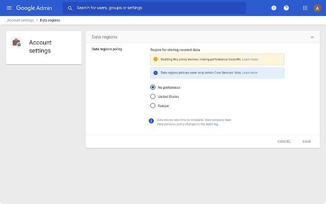 Google introduces more limited version of data regions for Workspace customers