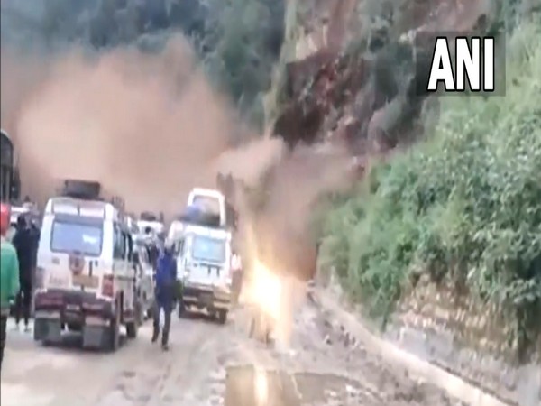 Debris triggered by landslide blocks NH-109 at Rudraprayag