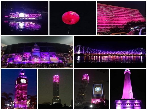 Kolkata's iconic spots turn pink to welcome historic Test