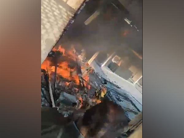 Police rescue five people after fire breaks out at an apartment in Hyderabad