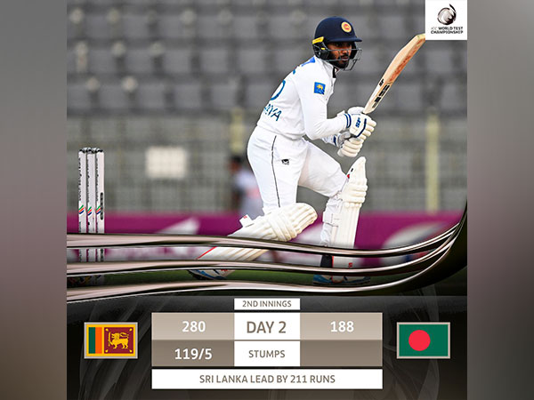 Sri Lanka secure 211-lead over Bangladesh in 1st Test (Day 2, Stumps)