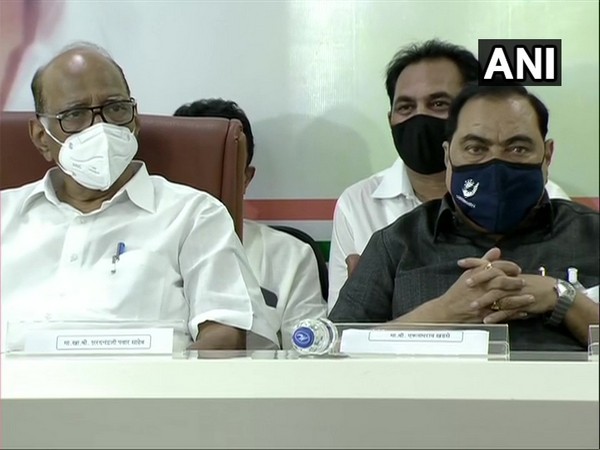 Eknath Khadse joins NCP in Mumbai