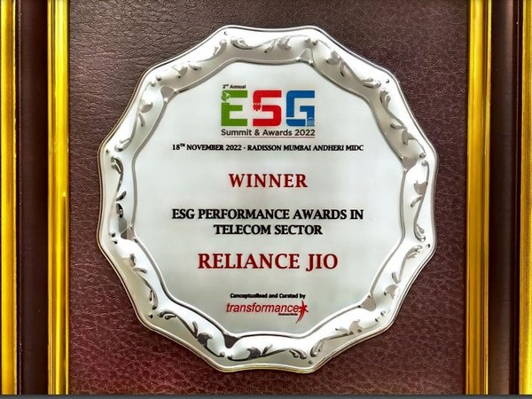 Reliance Jio bags 'ESG Performance in Telecom Sector' award