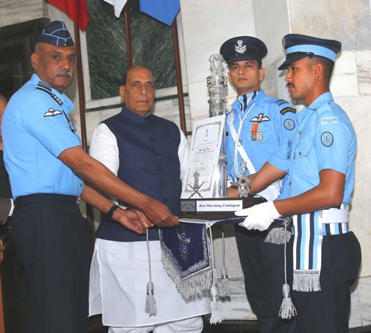Rajnath Singh congratulates IAF, CISF contingents for best marching 