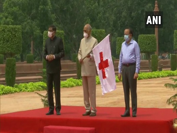 President flags off Red Cross relief material for affected people in Assam, Bihar, Uttar Pradesh
